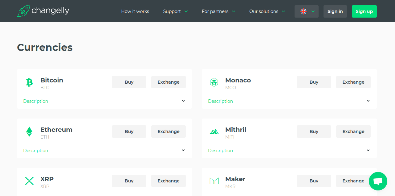 Changelly - top cryptocurrency trading site